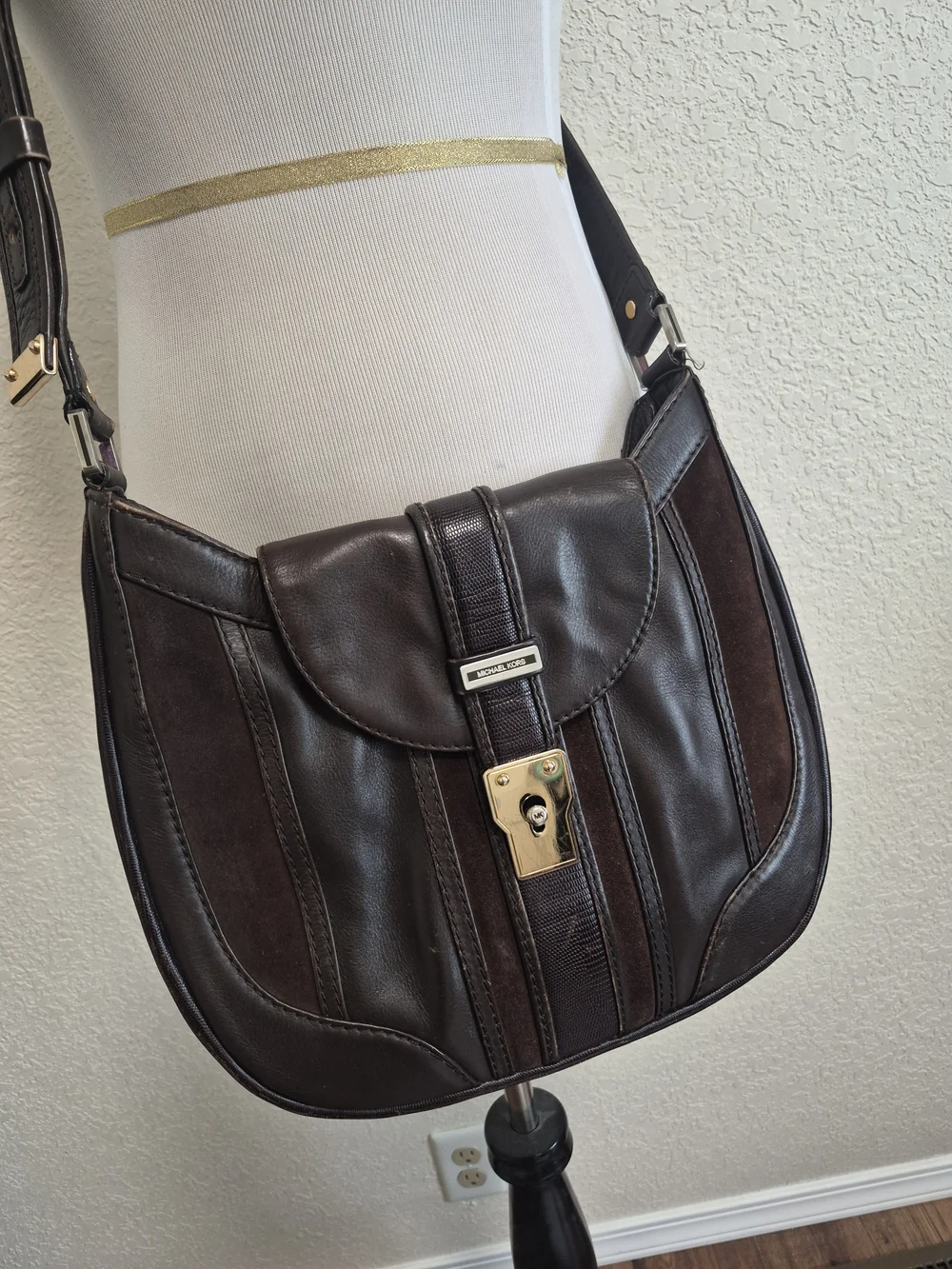 Michael Kors Vintage Brown Leather Hobo Bag